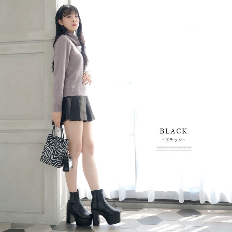 12cm厚底ストレッチショートブーツ 韓国 夢展望 ギャル ガーリー アイドル | 夢展望 | 詳細画像30 