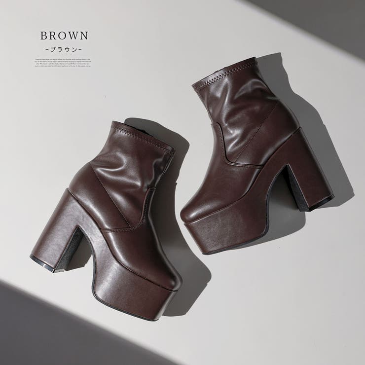 12cm厚底ストレッチショートブーツ 韓国 夢展望 ギャル ガーリー アイドル | 夢展望 | 詳細画像37 