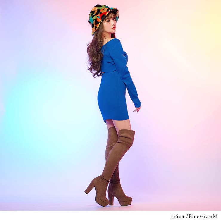 フロントジップ×バックニットワンピース 韓国 夢展望 | 夢展望 | 詳細画像6 