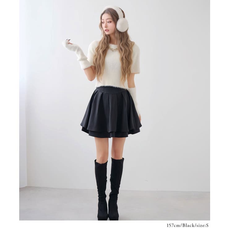 ハイウエストティアードスカパン 韓国 夢展望[品番：YU000046211]｜夢