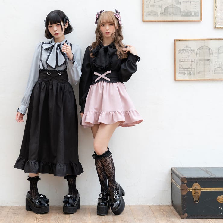 選べる丈キラキラハートクロスベルトスカート 量産型 地雷系 夢展望 | DearMyLove | 詳細画像4 