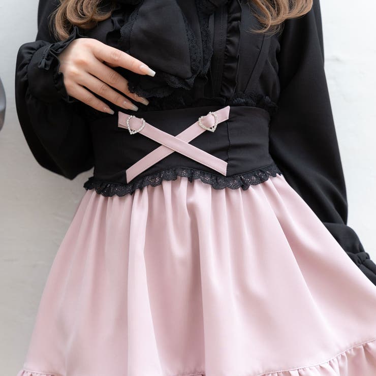 選べる丈キラキラハートクロスベルトスカート 量産型 地雷系 夢展望 | DearMyLove | 詳細画像6 