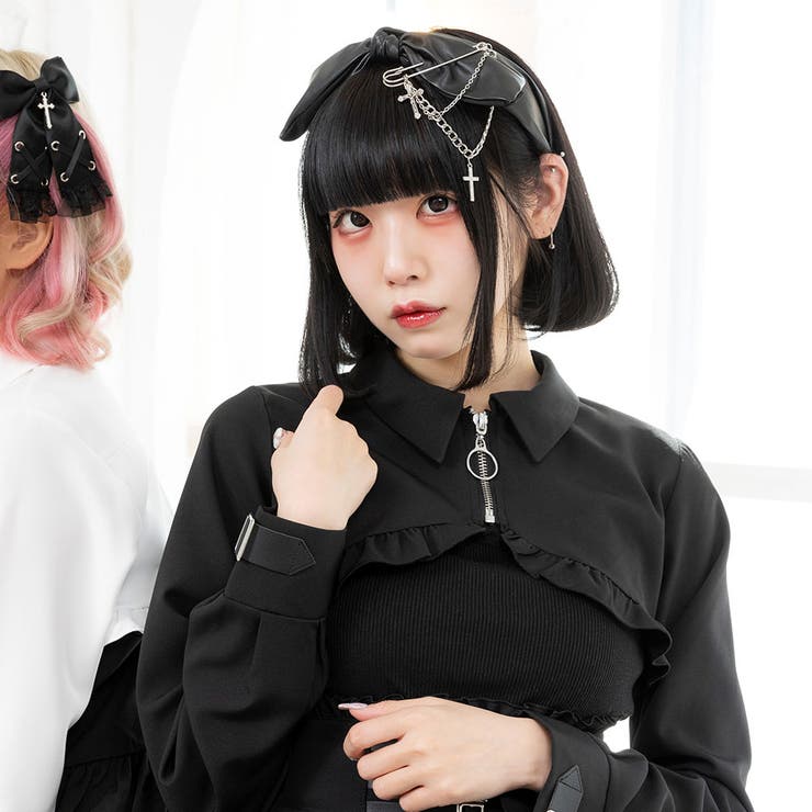 スクエアバックルジップショートブラウス 量産型 地雷系 夢展望 | DearMyLove | 詳細画像8 