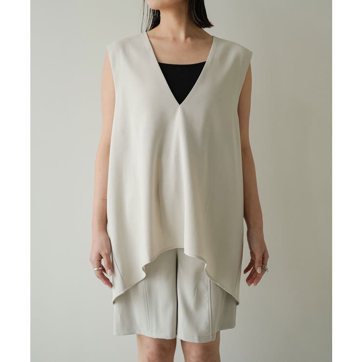 グレー | ショルダータックVネックベスト 韓国 夢展望 | 夢展望