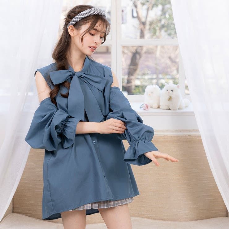 マルチwayボウタイリボンシャツワンピース 量産型 地雷系 夢展望 | DearMyLove | 詳細画像27 