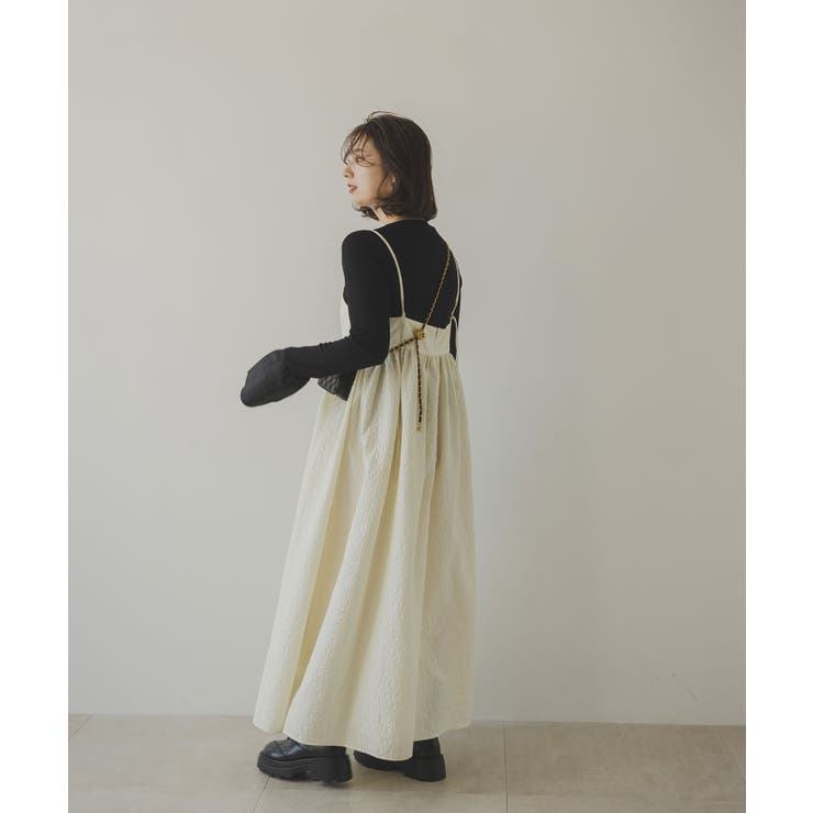 ジャガードペプラムキャミワンピース 韓国 夢展望 | 夢展望 | 詳細画像3 