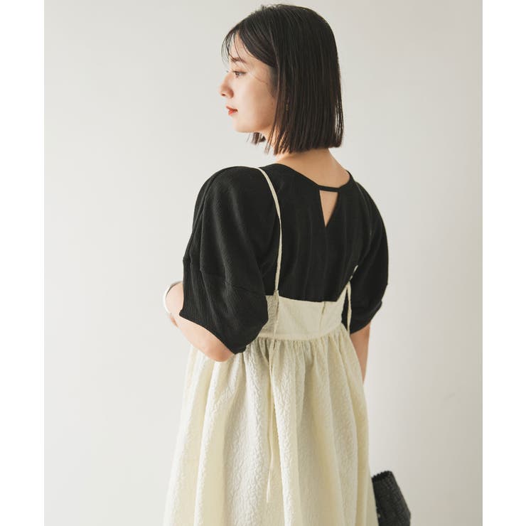 ジャガードペプラムキャミワンピース 韓国 夢展望 | 夢展望 | 詳細画像9 