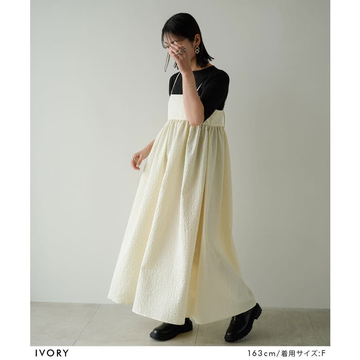 ジャガードペプラムキャミワンピース 韓国 夢展望 | 夢展望 | 詳細画像13 