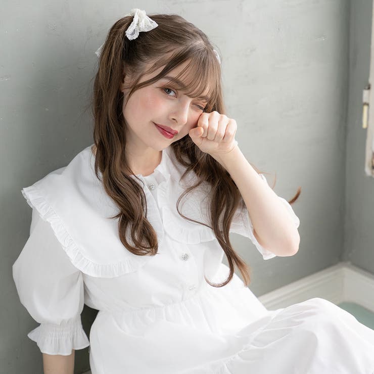 ビッグ襟セーラーティアードロングワンピース 量産型 地雷系 夢展望