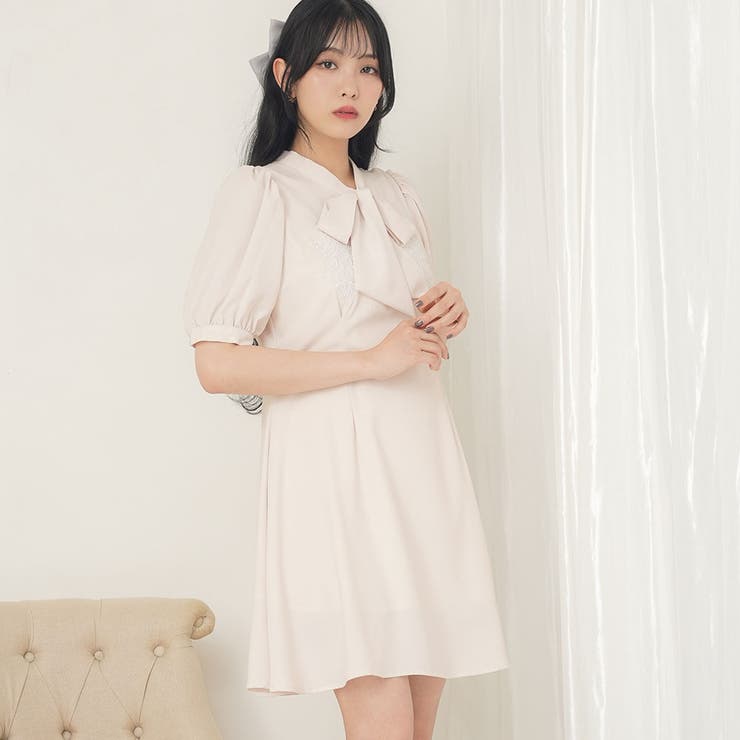 刺繍入りリボンタイワンピース 韓国 夢展望 | 夢展望 | 詳細画像3 