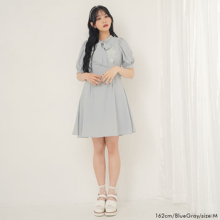 刺繍入りリボンタイワンピース 韓国 夢展望 | 夢展望 | 詳細画像7 