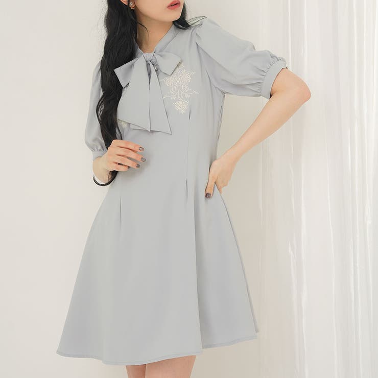 刺繍入りリボンタイワンピース 韓国 夢展望 | 夢展望 | 詳細画像10 