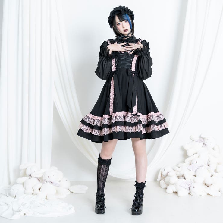 ミルフィーユフリルジャンパースカート middle Mー3L[品番