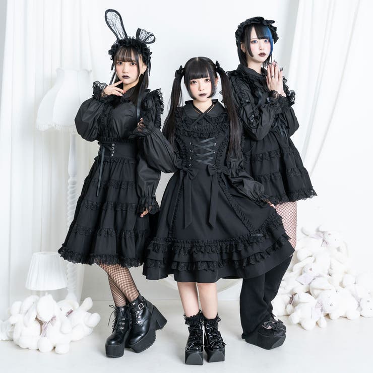 ミルフィーユフリルジャンパースカート middle Mー3L[品番