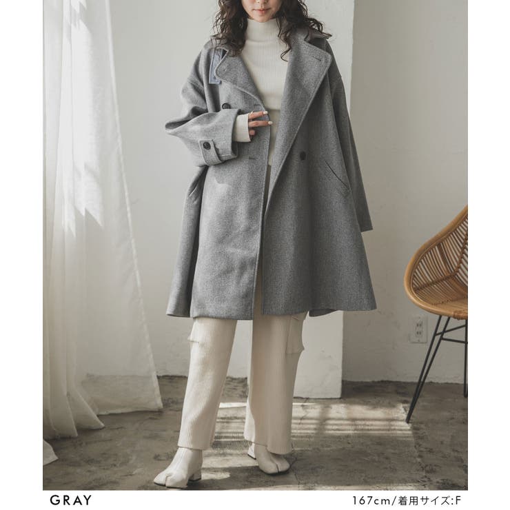 スタンドカラーミドルフレアコート 韓国 夢展望 | 夢展望 | 詳細画像7 