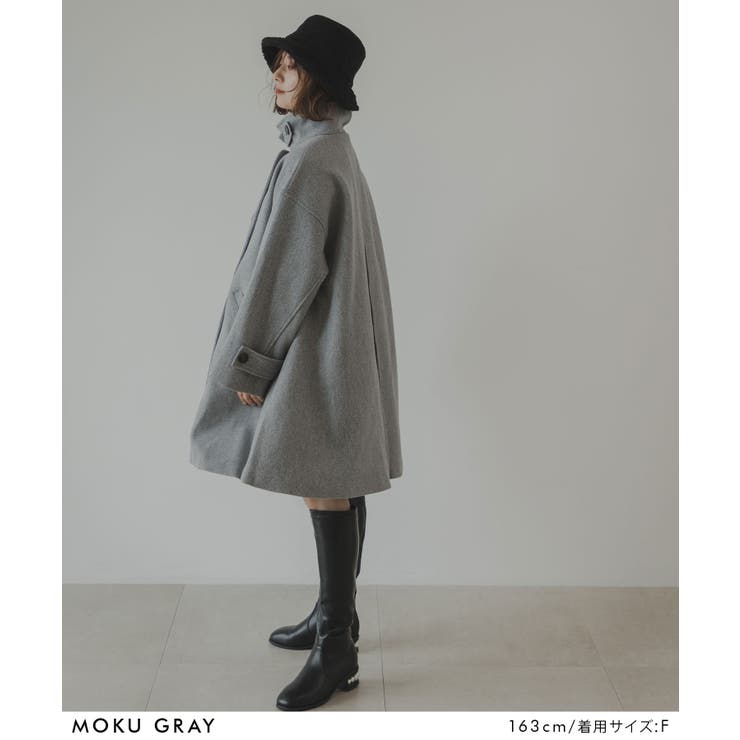 スタンドカラーミドルフレアコート 韓国 夢展望 | 夢展望 | 詳細画像33 