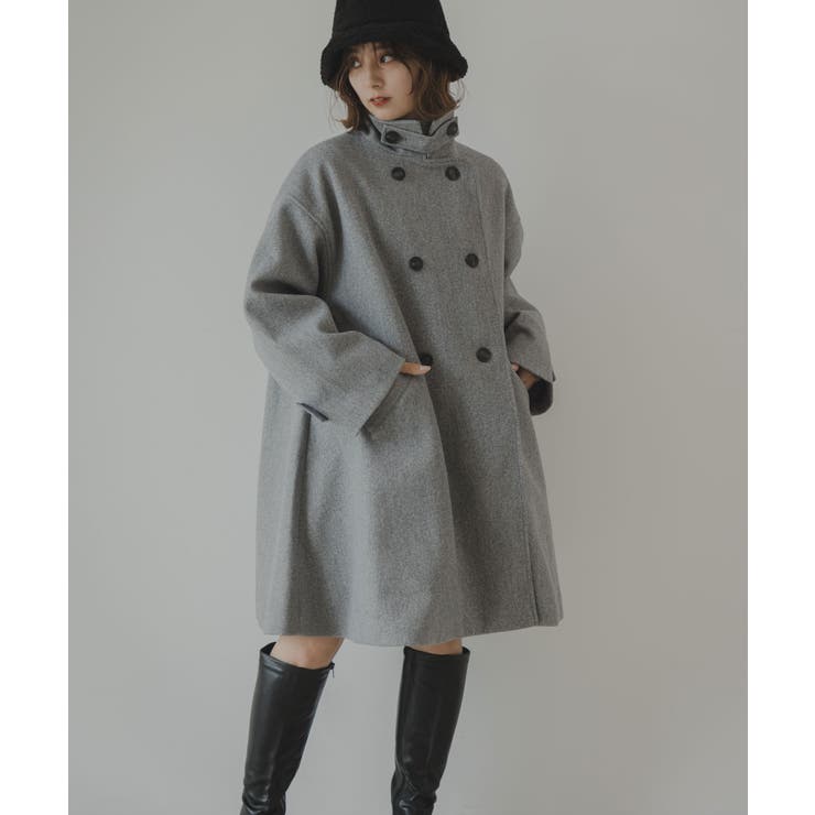 スタンドカラーミドルフレアコート 韓国 夢展望 | 夢展望 | 詳細画像35 