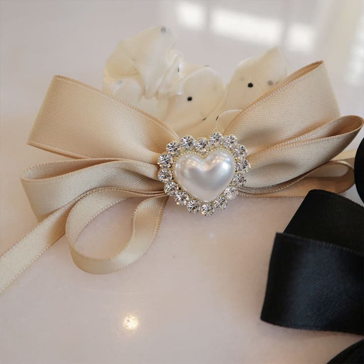 キラキラハートパールビジューリボンサテンゴム 韓国 夢展望 | 夢展望 | 詳細画像6 