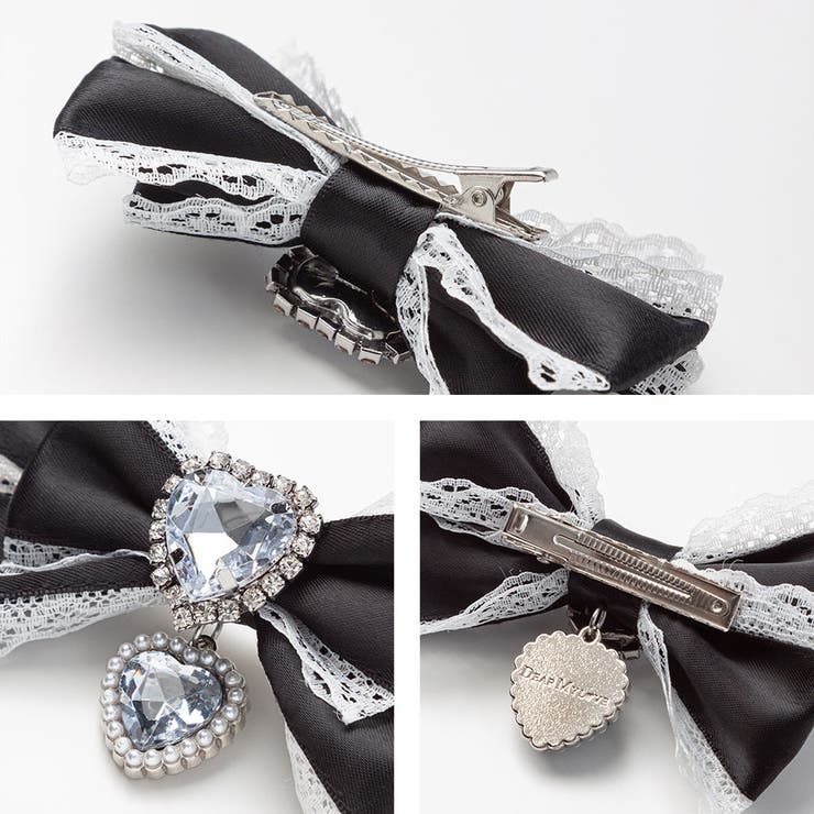 キラキラハートビジューレース2個セットリボンクリップ 量産型 地雷系 夢展望 | DearMyLove | 詳細画像24 