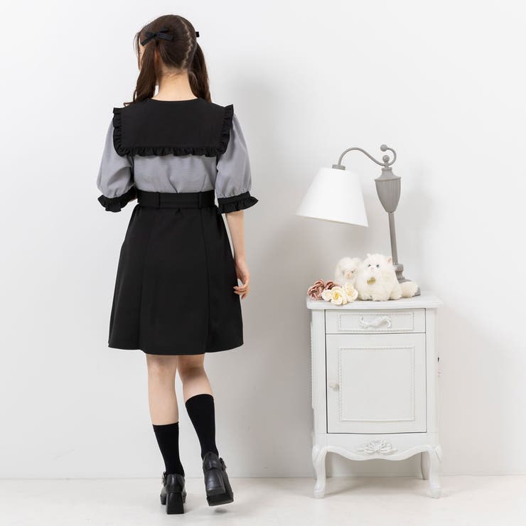本当に信頼出来る商品 ダブルボタンセーラーフリル襟ワンピース 夢展望 地雷系 量産型 ワンピース
