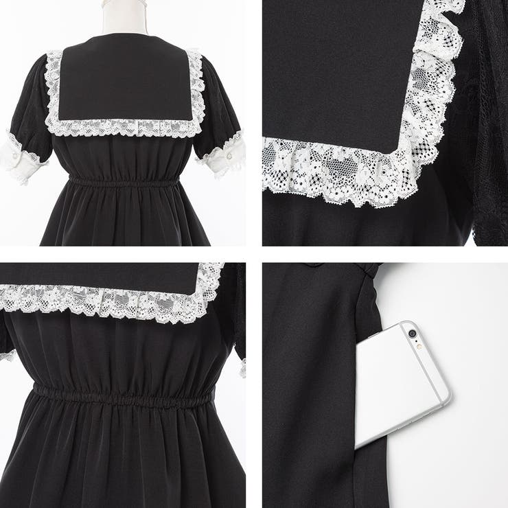 キラキラビジューテーラードレースワンピース 量産型 地雷系 夢展望 | DearMyLove | 詳細画像22 