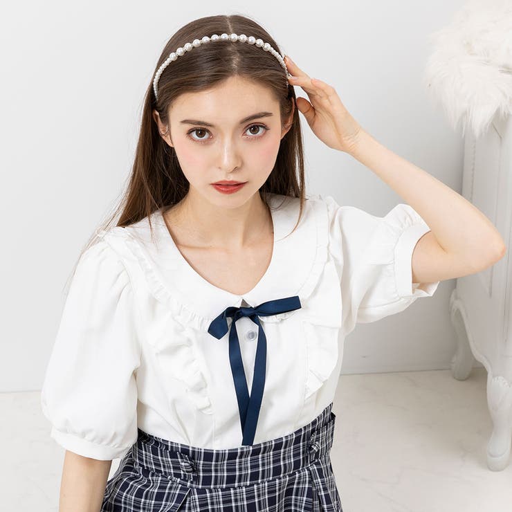 丸襟フリルリボン半袖ワンピース 量産型 地雷系 夢展望 | DearMyLove | 詳細画像6 