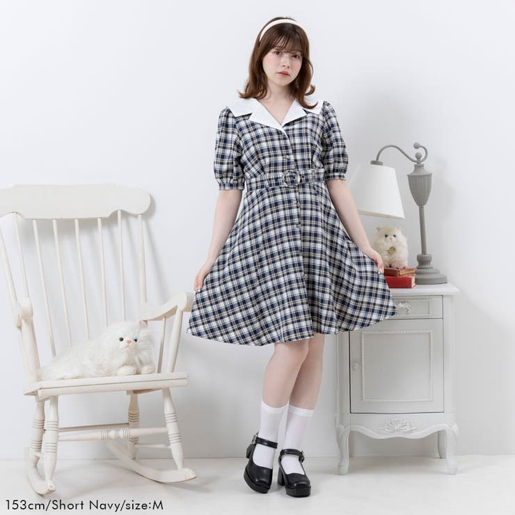 オープンカラーオトナフレンチワンピース 量産型 地雷系 夢展望 | DearMyLove | 詳細画像6 