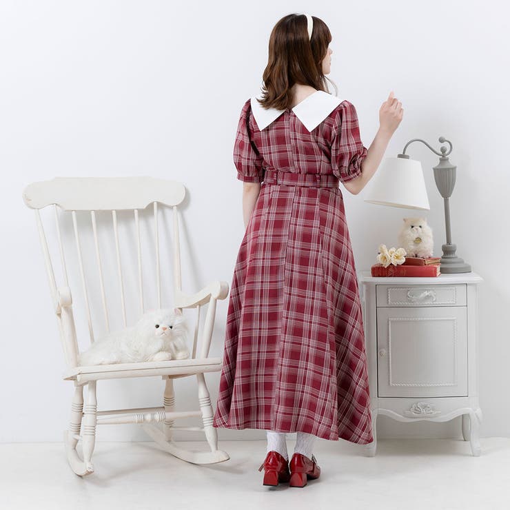 オープンカラーオトナフレンチワンピース 量産型 地雷系 夢展望 | DearMyLove | 詳細画像17 