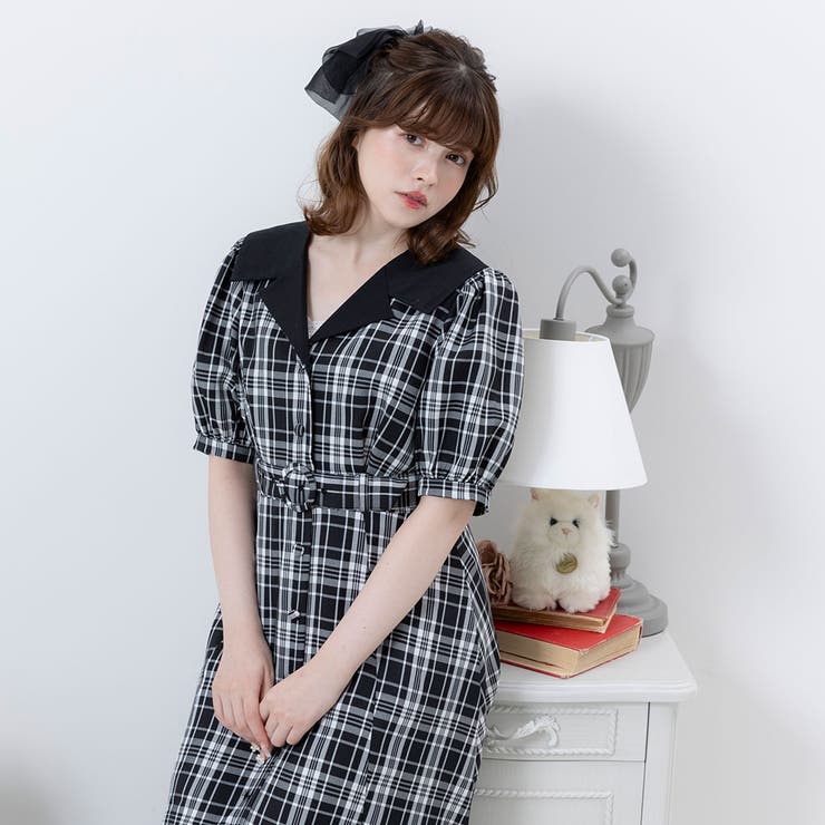 オープンカラーオトナフレンチワンピース 量産型 地雷系 夢展望 | DearMyLove | 詳細画像22 