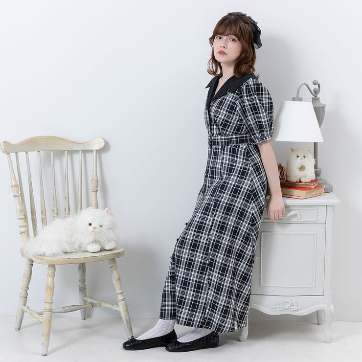 オープンカラーオトナフレンチワンピース 量産型 地雷系 夢展望 | DearMyLove | 詳細画像23 