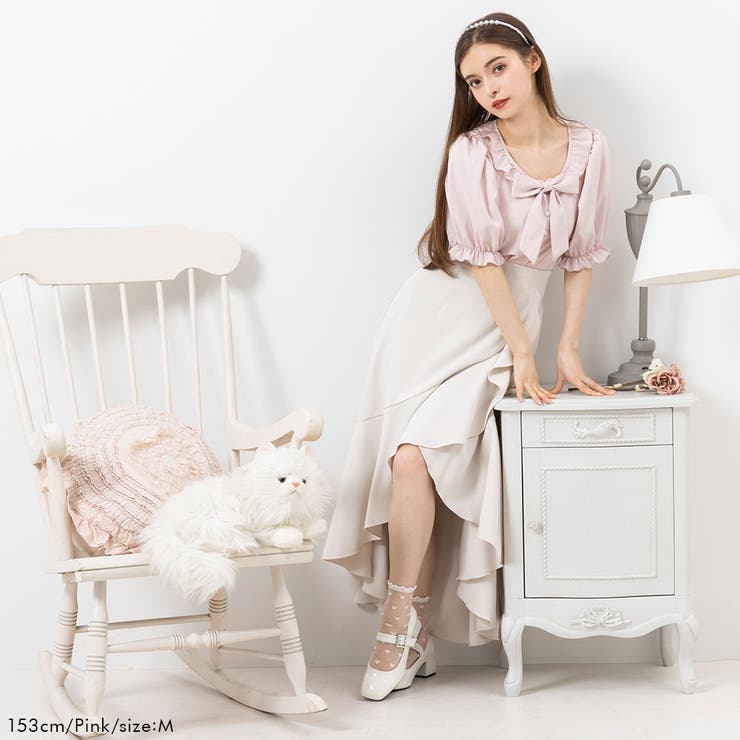 リボンビジューフリル襟ブラウス 量産型 地雷系 夢展望 | DearMyLove | 詳細画像11 