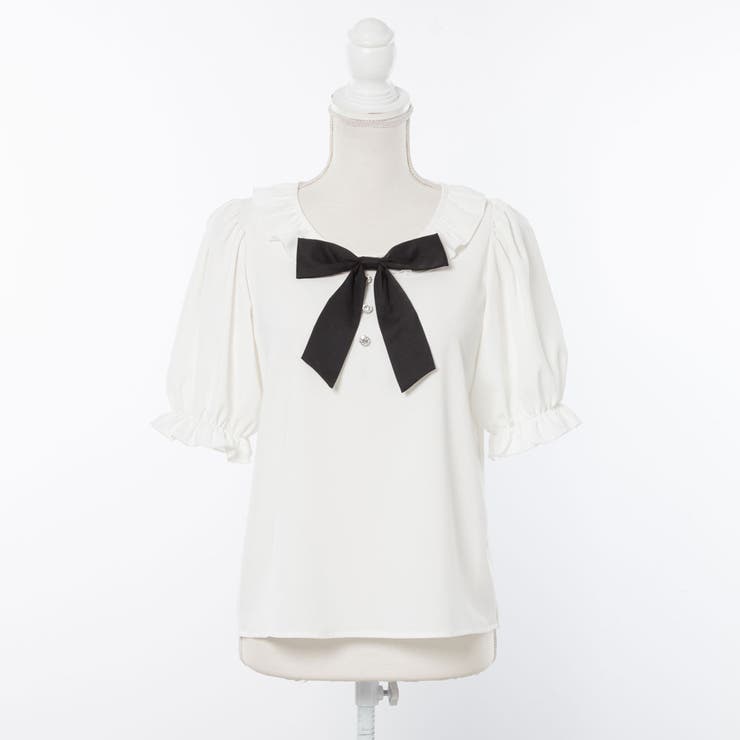 リボンビジューフリル襟ブラウス 量産型 地雷系 夢展望 | DearMyLove | 詳細画像20 