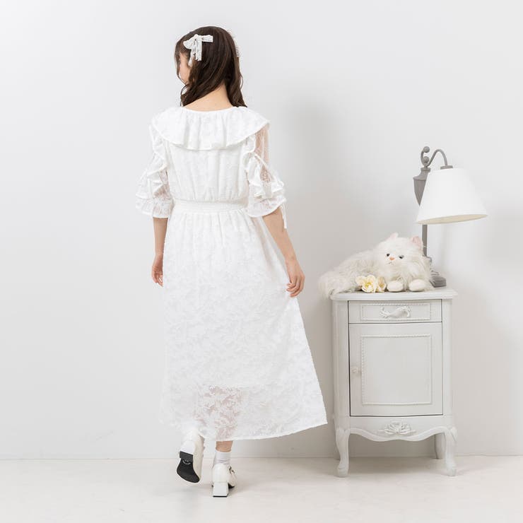 ショルダーレースモテフリルワンピース 量産型 地雷系 夢展望 | DearMyLove | 詳細画像4 