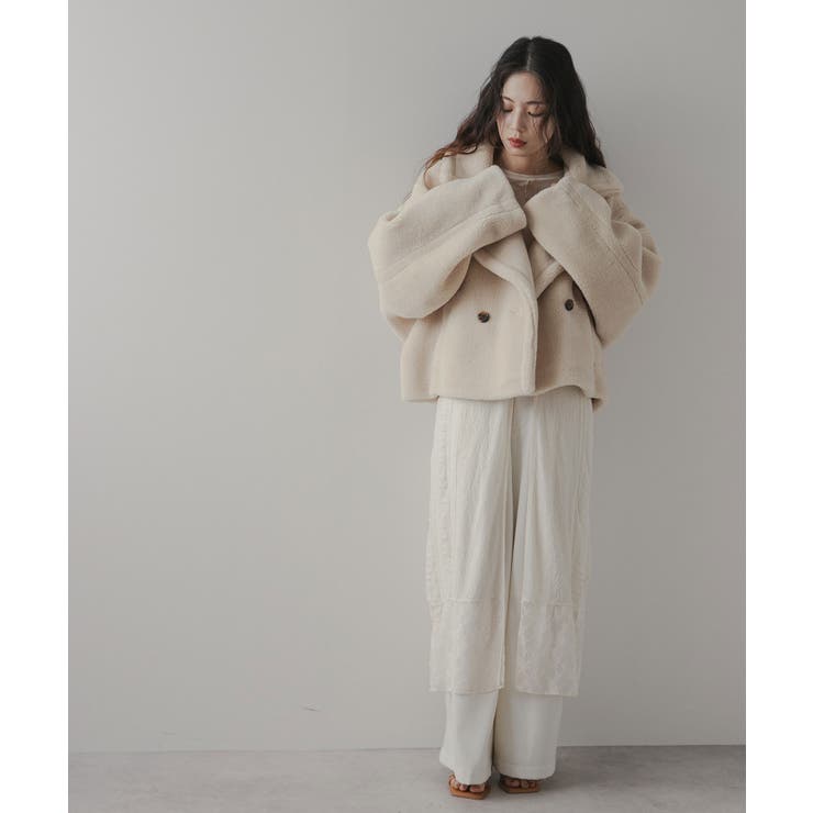 センソユニコ io comme io ブラウン系 モコモコジャケットコートテディ テディベアショートコート 韓国 夢展望[品番：YU000047683]｜夢