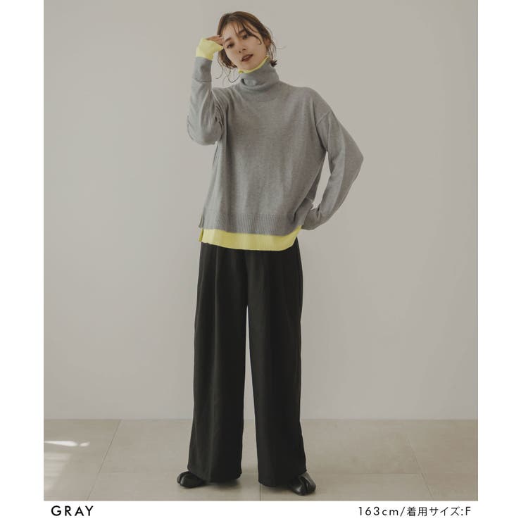 配色レイヤードタートルニット 韓国 夢展望 | 夢展望 | 詳細画像11 
