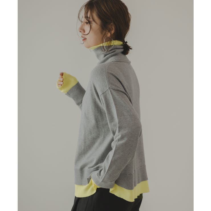 配色レイヤードタートルニット 韓国 夢展望 | 夢展望 | 詳細画像14 