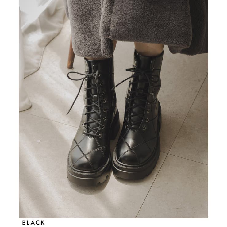 キルティングレースアップブーツ 韓国 夢展望 | 夢展望 | 詳細画像10 