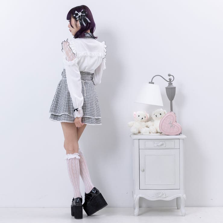 レースフリルハートビジューブラウス 量産型 地雷系 夢展望 | DearMyLove | 詳細画像3 