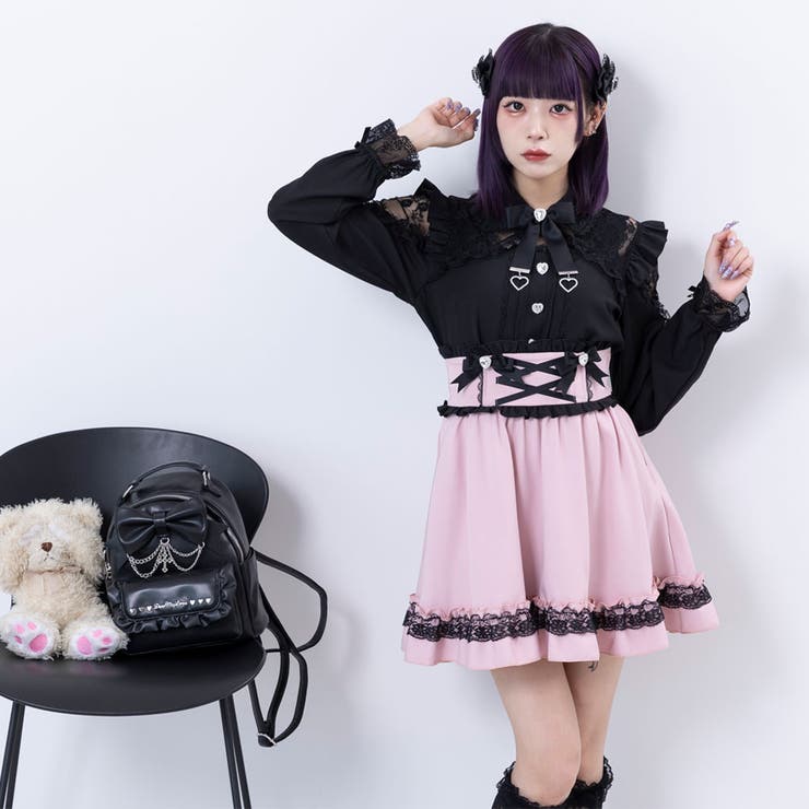 レースフリルハートビジューブラウス 量産型 地雷系 夢展望 | DearMyLove | 詳細画像15 