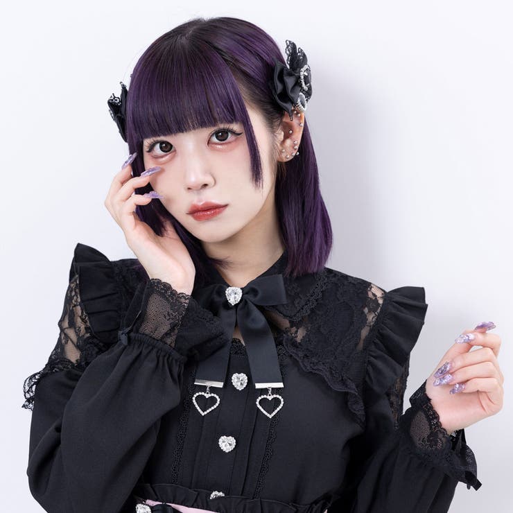 レースフリルハートビジューブラウス 量産型 地雷系 夢展望 | DearMyLove | 詳細画像17 