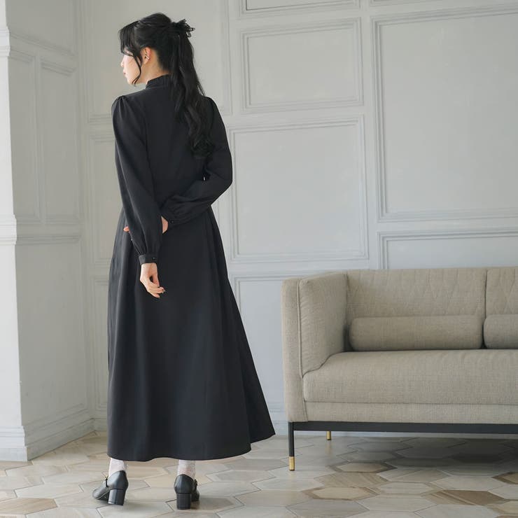 フリルスタンドカラーマキシワンピース 韓国 夢展望 | 夢展望 | 詳細画像11 