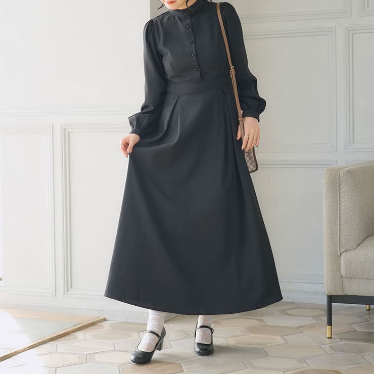 フリルスタンドカラーマキシワンピース 韓国 夢展望 | 夢展望 | 詳細画像13 