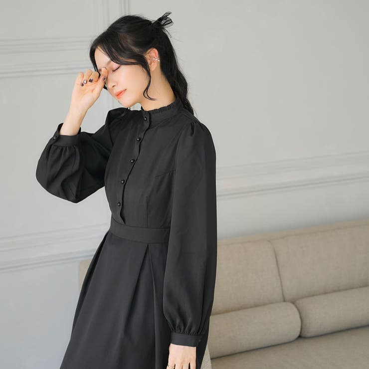 フリルスタンドカラーマキシワンピース 韓国 夢展望 | 夢展望 | 詳細画像15 