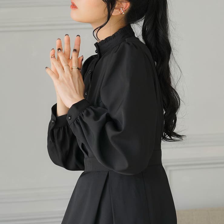 フリルスタンドカラーマキシワンピース 韓国 夢展望 | 夢展望 | 詳細画像16 