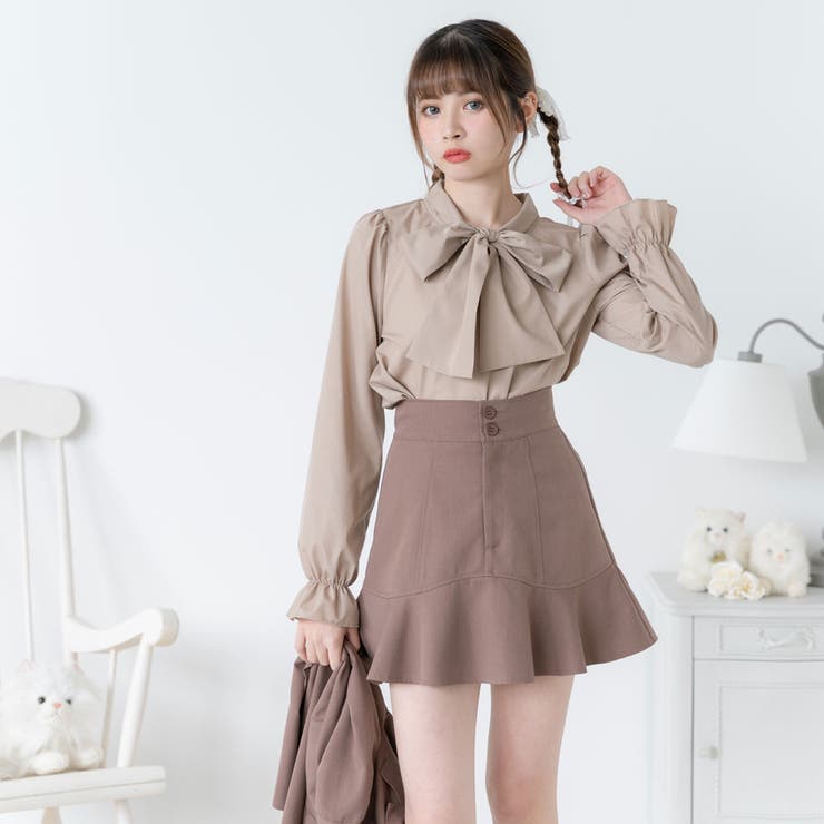 シンプルボウタイシャツブラウス #シワになりにくい 量産型 地雷系 夢展望 | DearMyLove | 詳細画像5 