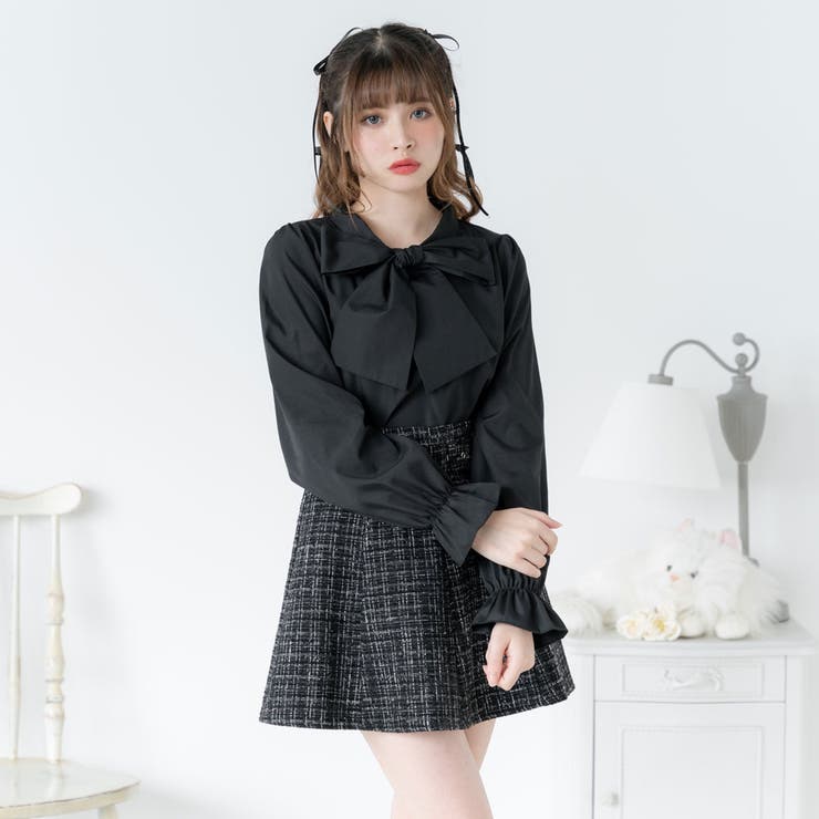 シンプルボウタイシャツブラウス #シワになりにくい 量産型 地雷系 夢展望 | DearMyLove | 詳細画像12 