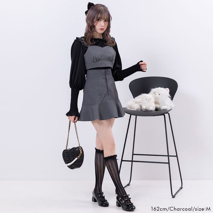 バックリボンフリルビスチェ 量産型 地雷系 夢展望 | DearMyLove | 詳細画像8 