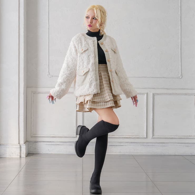 あざとい千鳥ハイウエストティアードスカパン 韓国 夢展望 | 夢展望 | 詳細画像5 