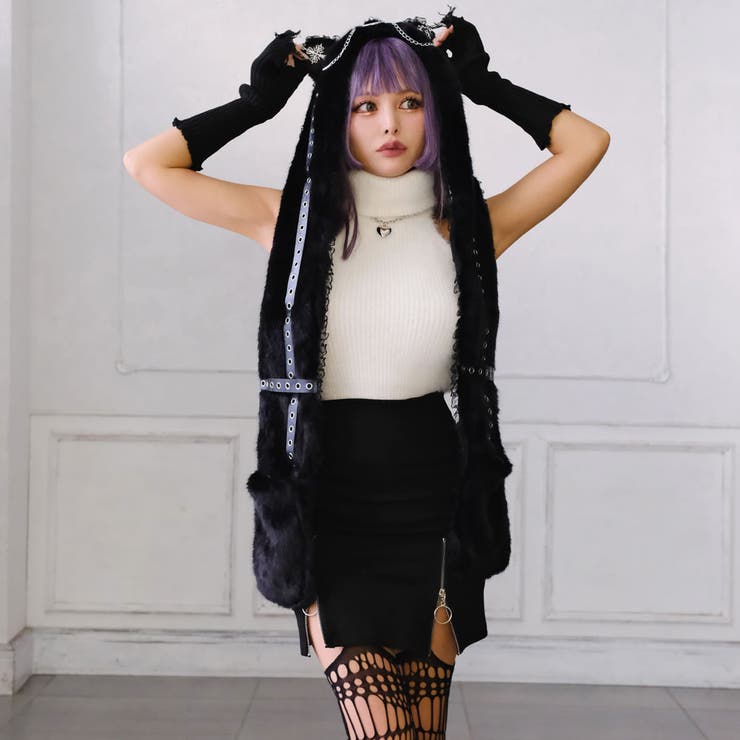 ネコ耳ピアスフード付マフラー/バラクラバ 韓国 夢展望[品番：YU000046750]｜夢展望 （ユメテンボウ）のレディースファッション通販｜SHOPLIST（ショップリスト）