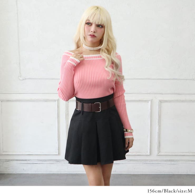 ベルト付制服風プリーツスカート 韓国 夢展望[品番：YU000046788